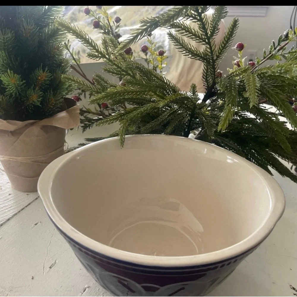 Deep Cobalt Blue Ceramic Serving Bowl WCL  Great condition no chips  9 1/2 in